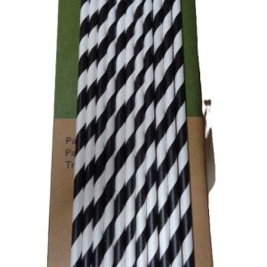 Black and White Barber Straws 250's