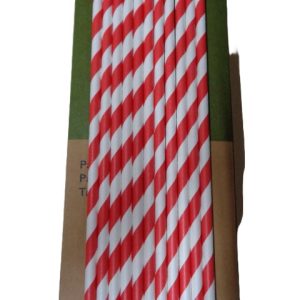 Black and Red Barber Straws 250's