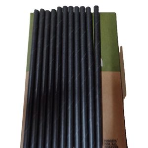 Black Paper Sip Straws x 250's