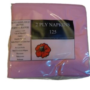 Paper Napkins 2ply Pink Pack 125's