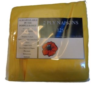 Paper Napkins 2ply Sunflower Yellow Pack 125's