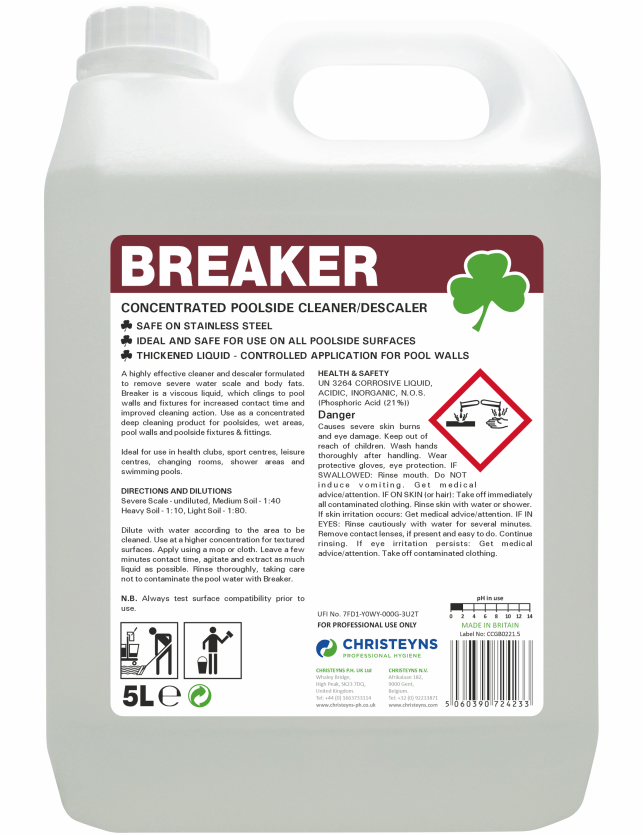 Clover Breaker Concentrated Poolside Cleaner 5 Litre