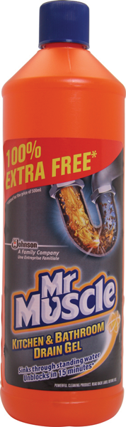 Mr Muscle Kitchen & Bathroom Drain Gel 500ml